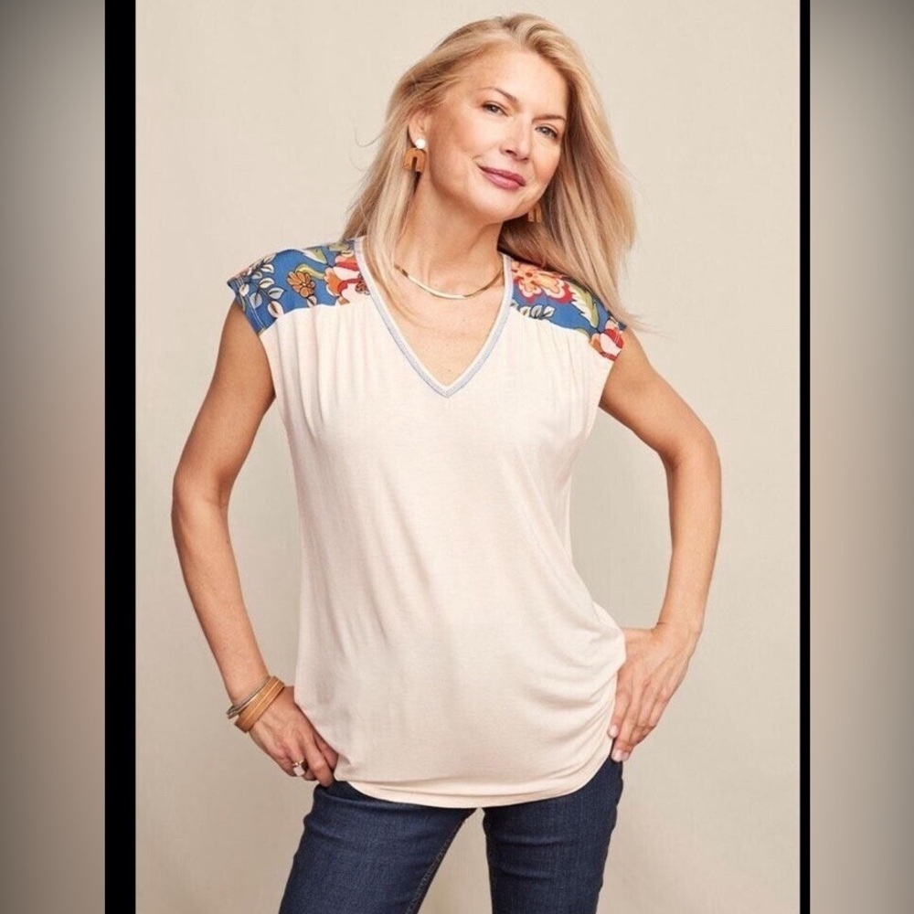 Matilda Jane Cap Sleeve Floral Top – Size S